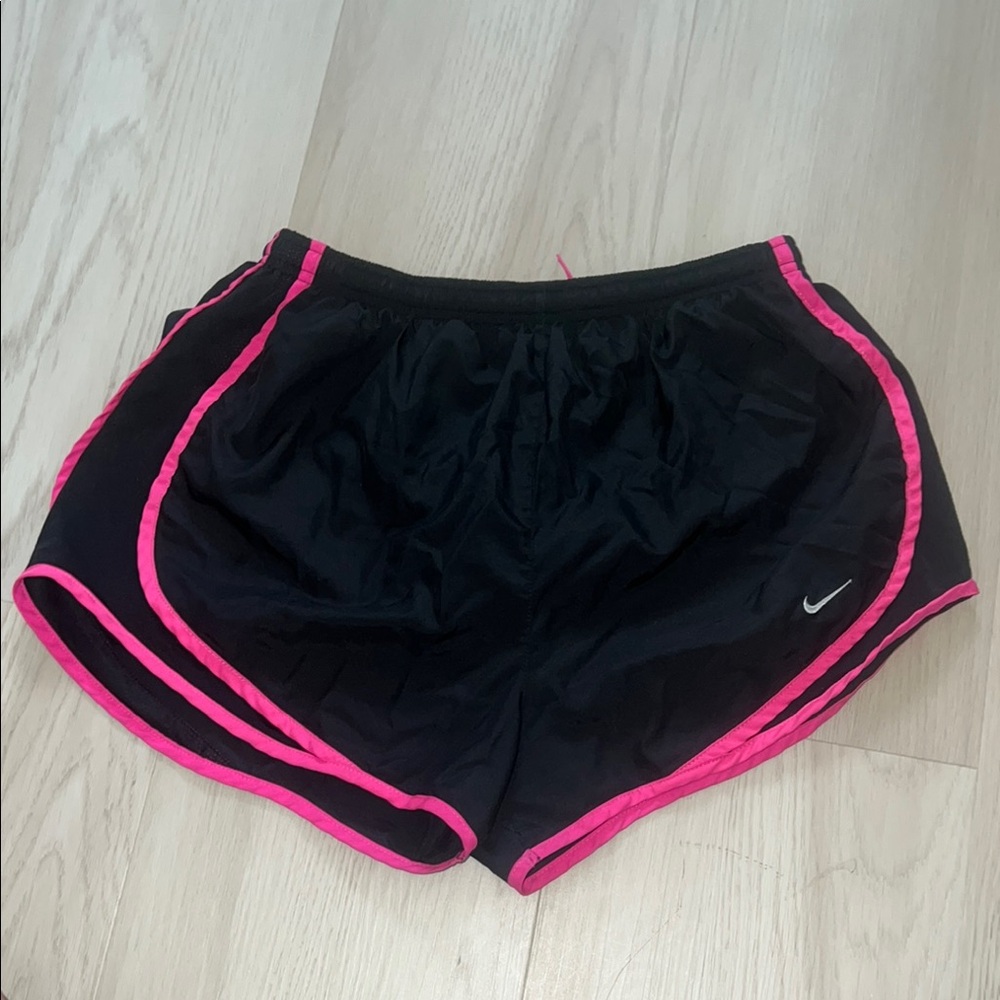 Nike Women's Black and Pink Running Shorts